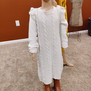 Carter’s Ivory Cable Knit Dress Girls Size 8 – Cozy Winter